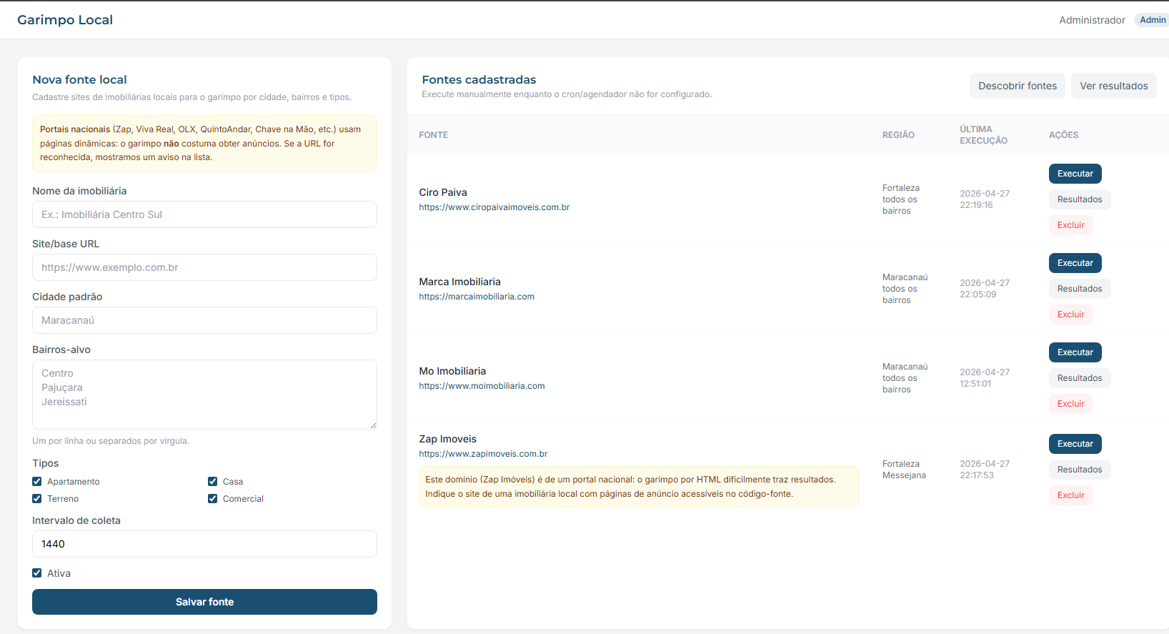 Site Imobiliária / Corretores + Sistema Admin
